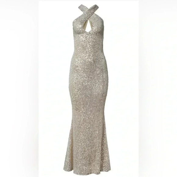 ❄️🪩Sequin Keyhole Gown 🪩❄️ - Picture 1 of 16